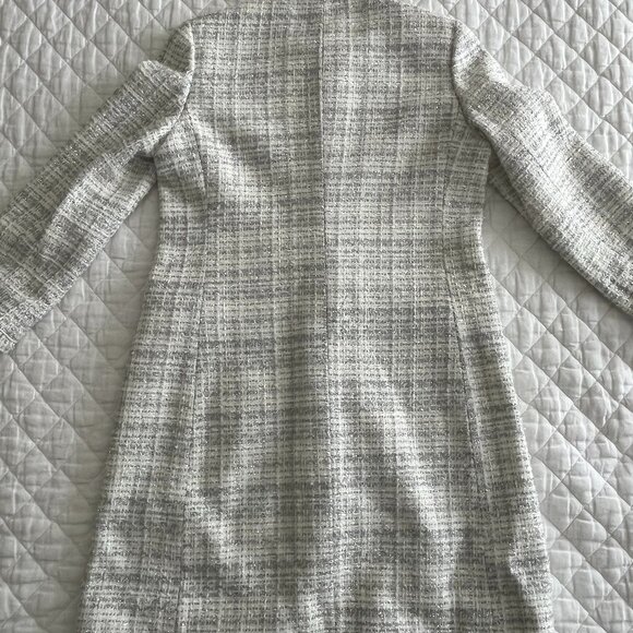 Kate Spade Cream/Ivory/Silver Star Bright Sparkle Tweed Coat Jacket Size 6 NWT - Picture 2 of 16